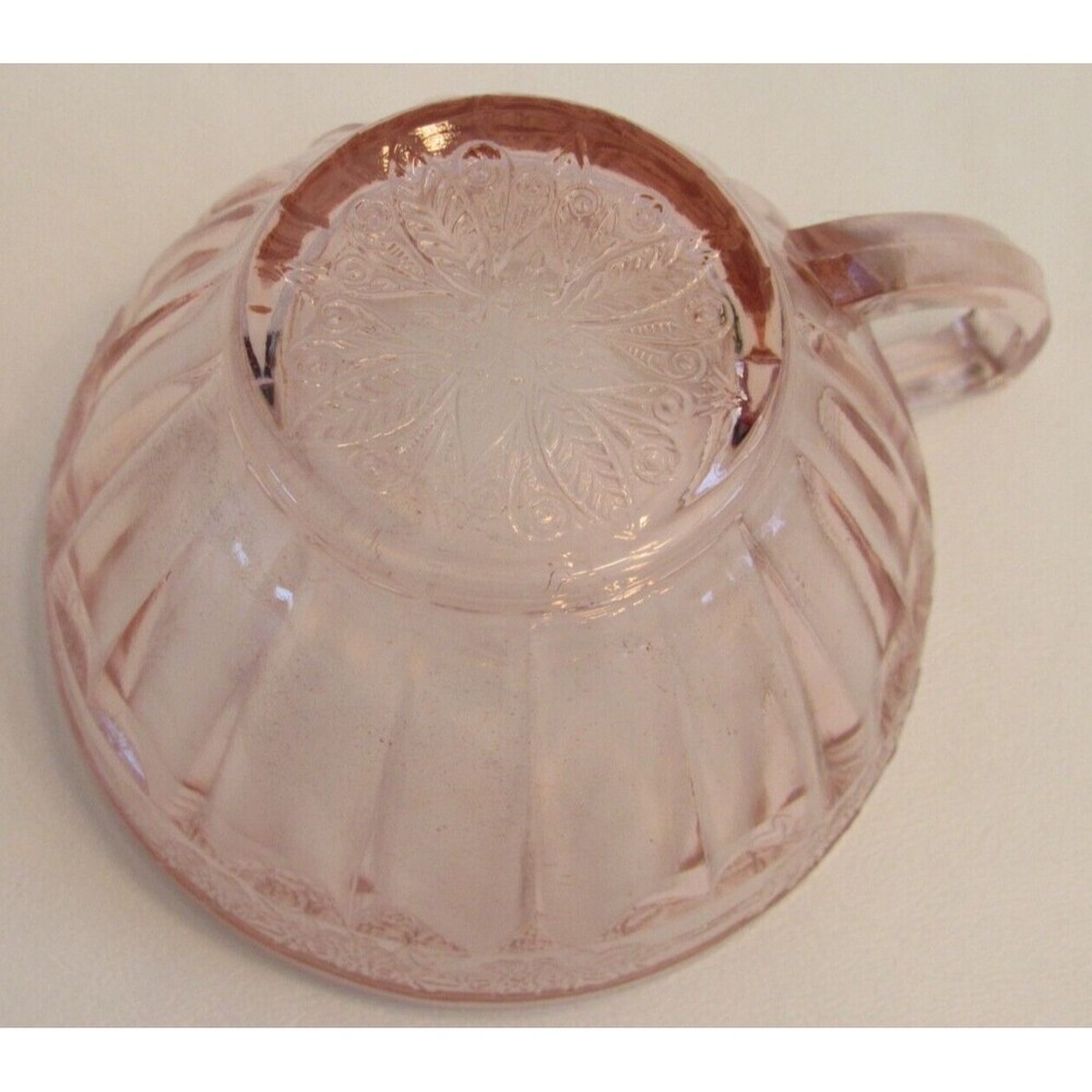 Jeannette Adam Pink Floral Square Depression Era Coffee/Tea Cup - Picture 2 of 6